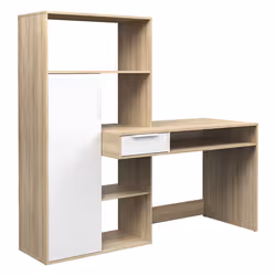 Biurko z regałem FUNCTION PLUS 2 - dąb sonoma