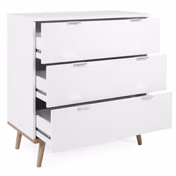 Komoda GÖTEBORG 3S 80 cm - biały mat/dąb sonoma