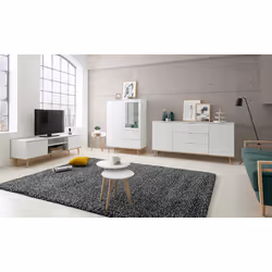 Komoda GÖTEBORG 2D3S 180 cm - biały mat/dąb sonoma