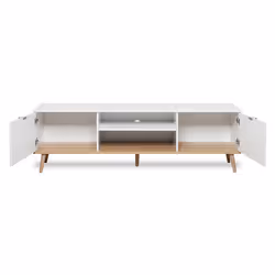 Szafka RTV GÖTEBORG 2D 160 cm - biały mat/dąb sonoma