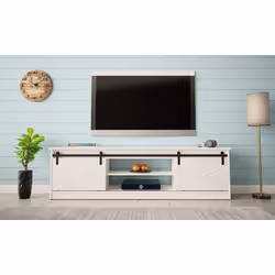 Szafka RTV 2-drzwiowa WINDSOR 200 cm - biały mat/biały połysk