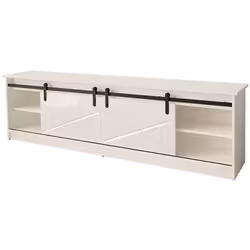 Szafka RTV 2-drzwiowa WINDSOR 200 cm - biały mat/biały połysk