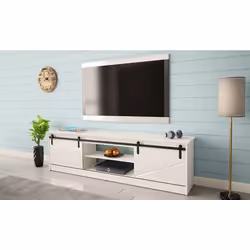 Szafka RTV 2-drzwiowa WINDSOR 200 cm - biały mat/biały połysk