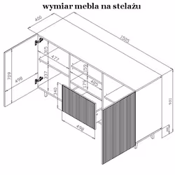 Komoda 2-drzwiowa z szufladą MALIA - biały mat/czarny stelaż
