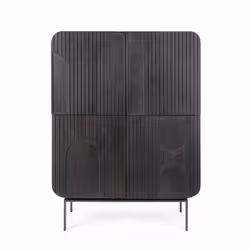 Komoda wysoka 4-drzwiowa ORISSA BLACK - czarny