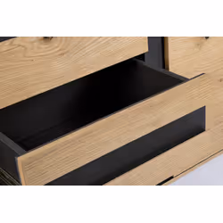 Komoda STANWOOD 3DO 3DR - naturalny/czarny