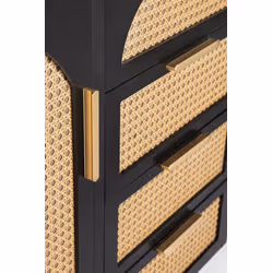 Komoda JOSINE 1DO 4DR - czarny/brązowy