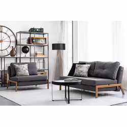 Sofa rozkładana 2-osobowa HAYDEN GREY - szary/naturalny