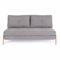 Sofa rozkładana 2-osobowa HAYDEN GREY - szary/naturalny