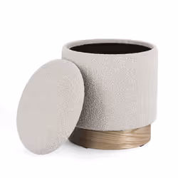 Zestaw 2 puf ze schowkiem ZOYA LIGHT GREY - jasnoszary