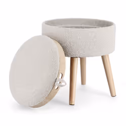 Pufa okrągła ZOYA LIGHT GREY - jasnoszary