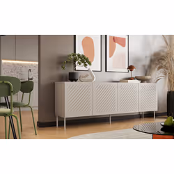 Komoda 4-drzwiowa LINEA 200 cm - beżowy mat