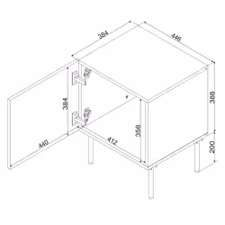 Zestaw dwóch szafek nocnych LINEA 45 cm - czarny mat