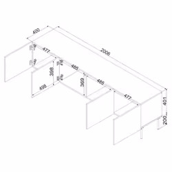 Szafka RTV LINEA 200 cm - czarny mat