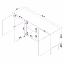 Komoda 3-drzwiowa MILO 150 cm - beżowy mat