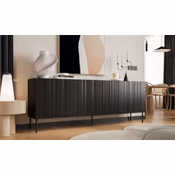 Komoda 4-drzwiowa MILO 200 cm - czarny mat