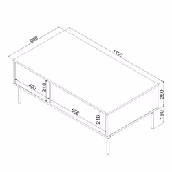 Stolik kawowy AURELIA 100x60 - zielony mat