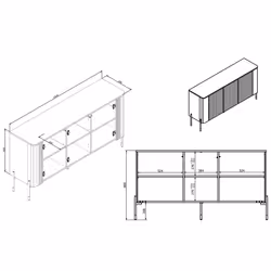 Komoda 3-drzwiowa ARIA 150 cm - kaszmir mat