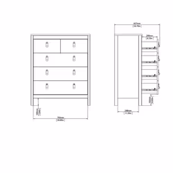 Komoda MADRID 3+2 5 szuflad - jackson hickory