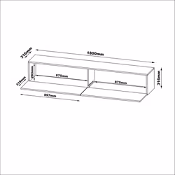 Szafka RTV wisząca z oświetleniem ALTO 180 cm - kaszmir mat