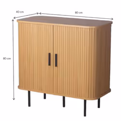 Komoda owalna z drzwiami przesuwnymi KASJA 80 cm - dąb