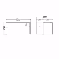 Biurko z przedłużeniem SIGN 150 cm - jackson hickory/szary mat
