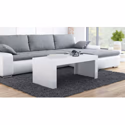 Stolik kawowy TUCSON 120x60 - biały mat/biały połysk