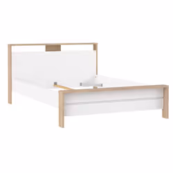 Łóżko NEXT 140x200 - biały połysk/jackson hickory