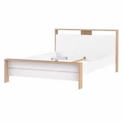 Łóżko NEXT 140x200 - biały połysk/jackson hickory