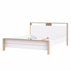 Łóżko NEXT 160x200 - biały połysk/jackson hickory