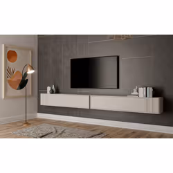 Szafka RTV wisząca 1-drzwiowa LUVIO 150 cm - kaszmir mat