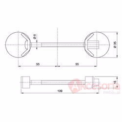Złącze metalowe KDS-058 do łączenia blatów / dł. 10 cm