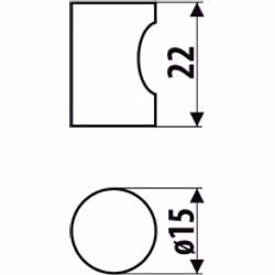 Gałka GL02 - aluminium / fi 15 mm