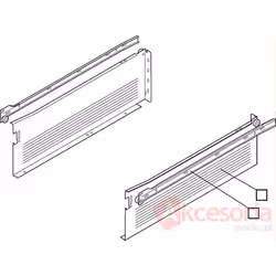 Szuflada METABOX 320H H=150mm Wysuw75% SZARA dł.35cm Blum