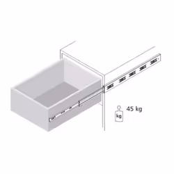Prowadnica DZ4501 - ocynk / dł. 65 cm / 45 kg / wysuw 100%