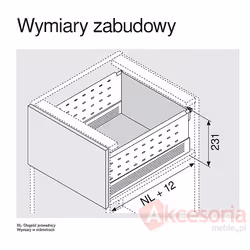 BOXSIDE Z36H Do Metabox Dł.500mm H=128mm Szary