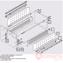 BOXSIDE Z36H Do Metabox Dł.500mm H=128mm Kremowo-Biały