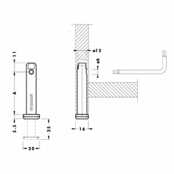Regulator poziomu 306 CAMAR wbijany w bok płyty / wys. 70 mm
