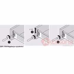 Metabox Mocowania frontu ZSF.1700 Komplet Do Wysokości M,K,H,B,D