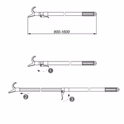 Teleskop do zawieszania ubrań Valcomp / dł. 160 cm
