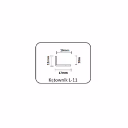 Kątownik L-11 do drzwi przesuwnych - srebrny / dł. 170 cm