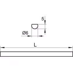 Pręt do zamka baskwilowego Siso X-922 - niklowany / dł. 100 cm / 1 sztuka