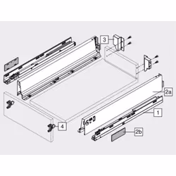 Szuflada TANDEMBOX ANTARO z hamulcem / wys. M=83 mm / dł. 45 cm / 30 kg / biały