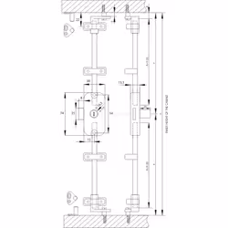Zamek baskwilowy patentowy lewy Siso X-922 - niklowany / fi 16.5 mm / bez prętów