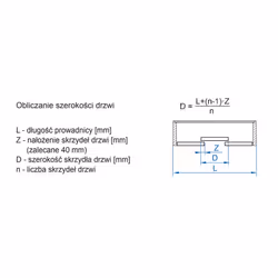 Zestaw APIS AP12 do 2 drzwi przesuwnych / dł. 120 cm / 9 kg