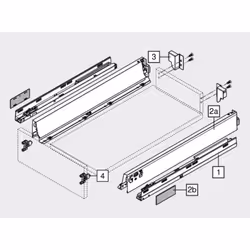 Szuflada TANDEMBOX ANTARO z hamulcem / wys. N=68 mm / dł. 50 cm / 30 kg / biały