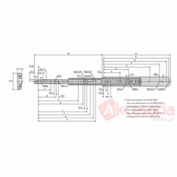 Prowadnica kulkowa 9308-0018 Z Blokadą 100% dł.45.72cm LEWA