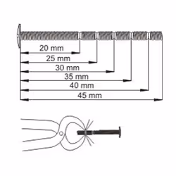 Wkręt uchwytu uniwersalny Siso M4 do przycięcia - jasny ocynk / dł. 45 mm