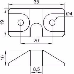 Drawer stop zamka centralnego Siso - czarny