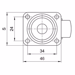 Kółko obrotowe łożyskowane KDS-202 - szary / fi 30 mm